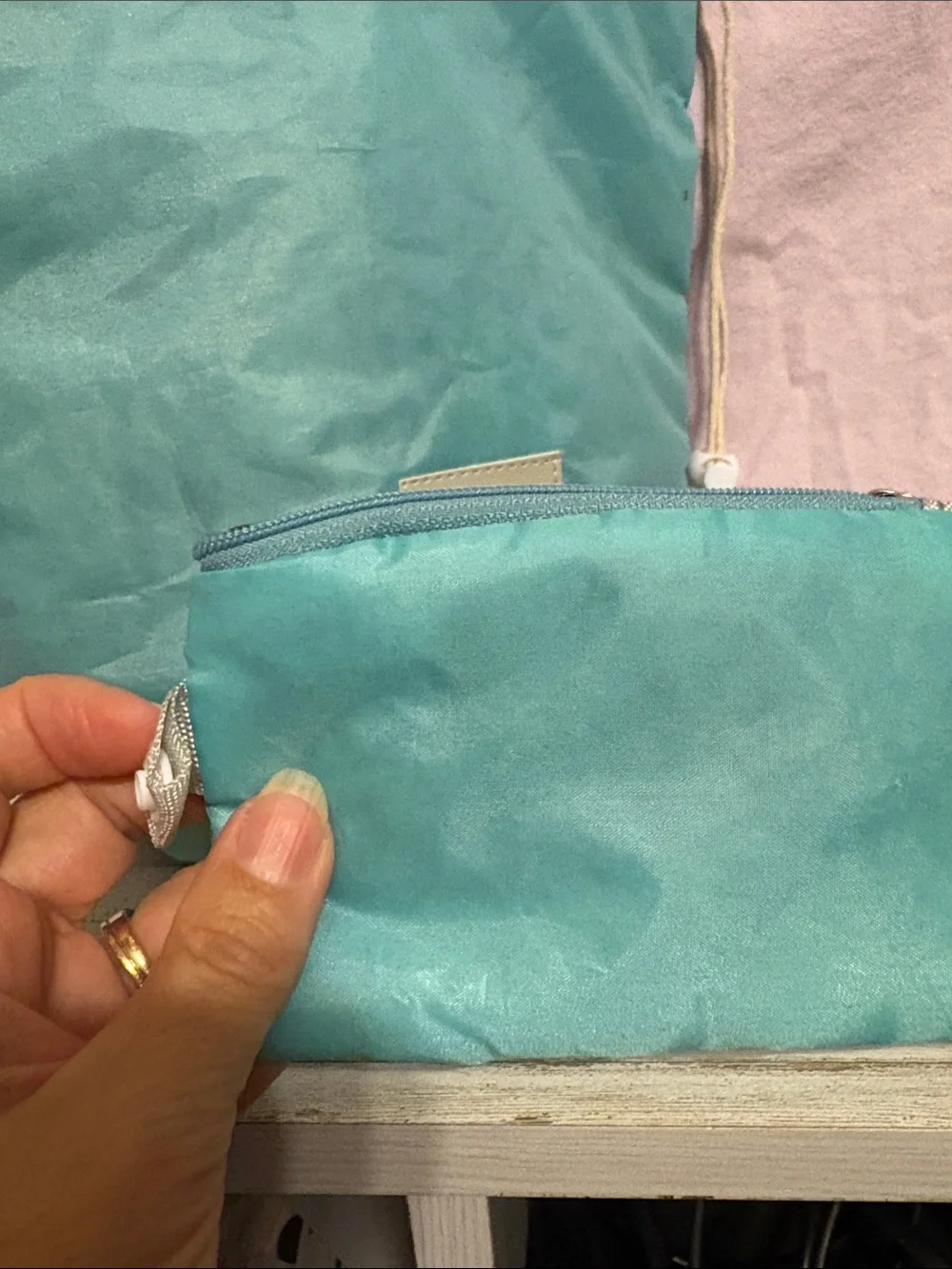 Set of 4 Floral & Teal Cosmetic Pouches